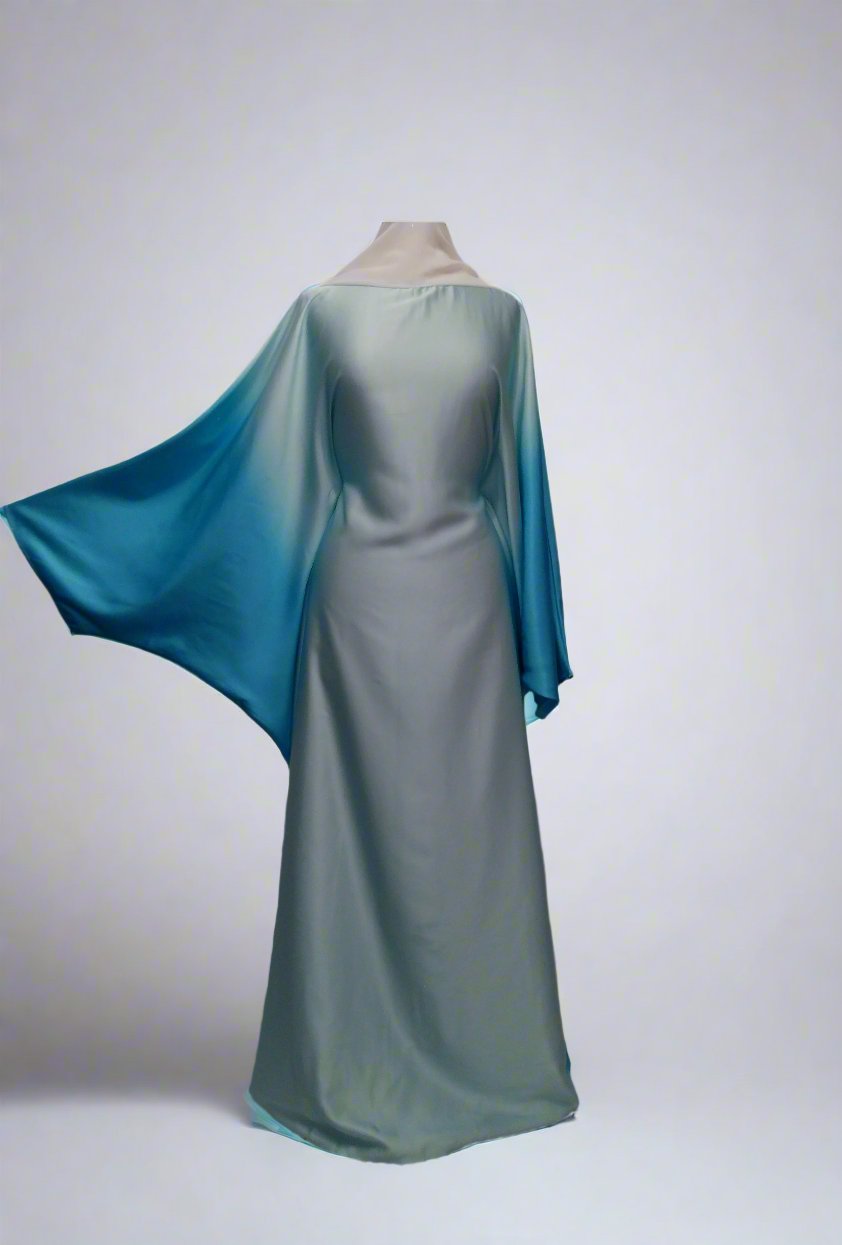 Satin Two Tone Abaya Aqua £20/ 3 for £55