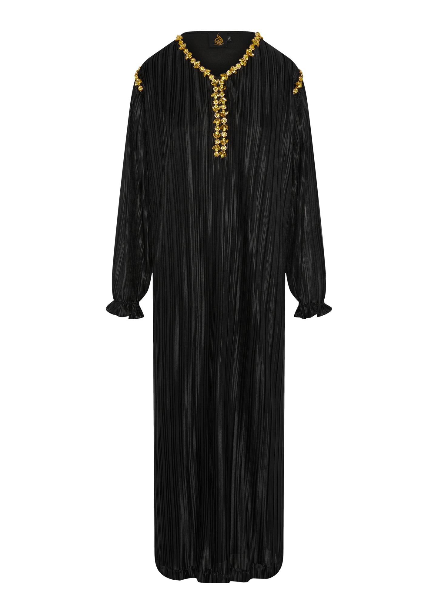 Black Pleats Abaya with Embellished Neck £54.99/ 2 for £105
