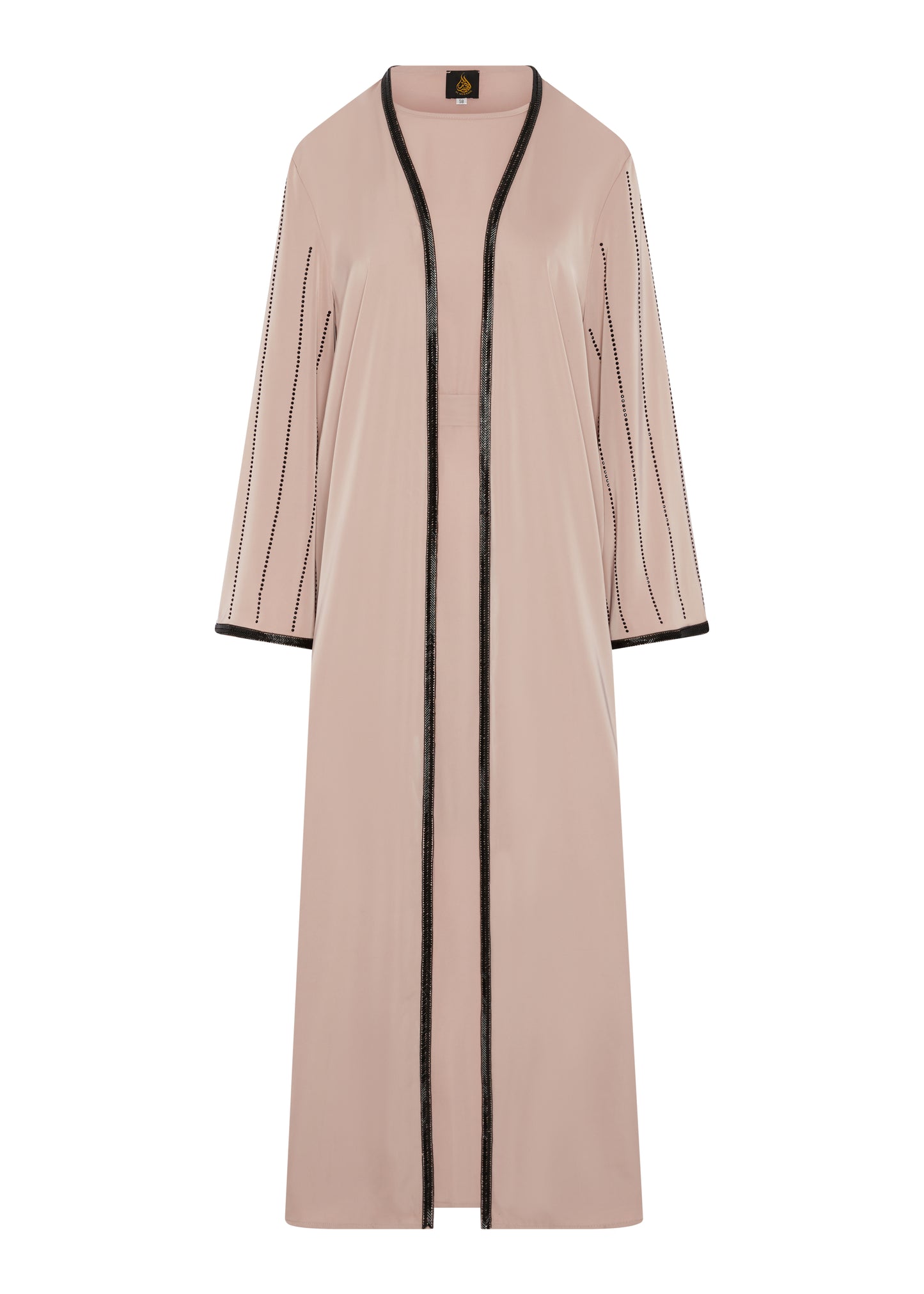 Dusty Pink Abaya With Diamond sleeves / front and matching under dress & belt £50 /2 for £95