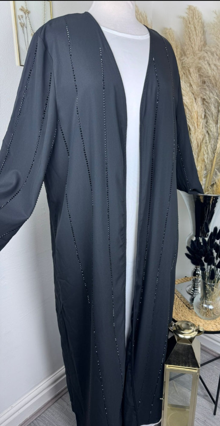 Black Abaya Diamond Beading £35 special offer 2 for £65