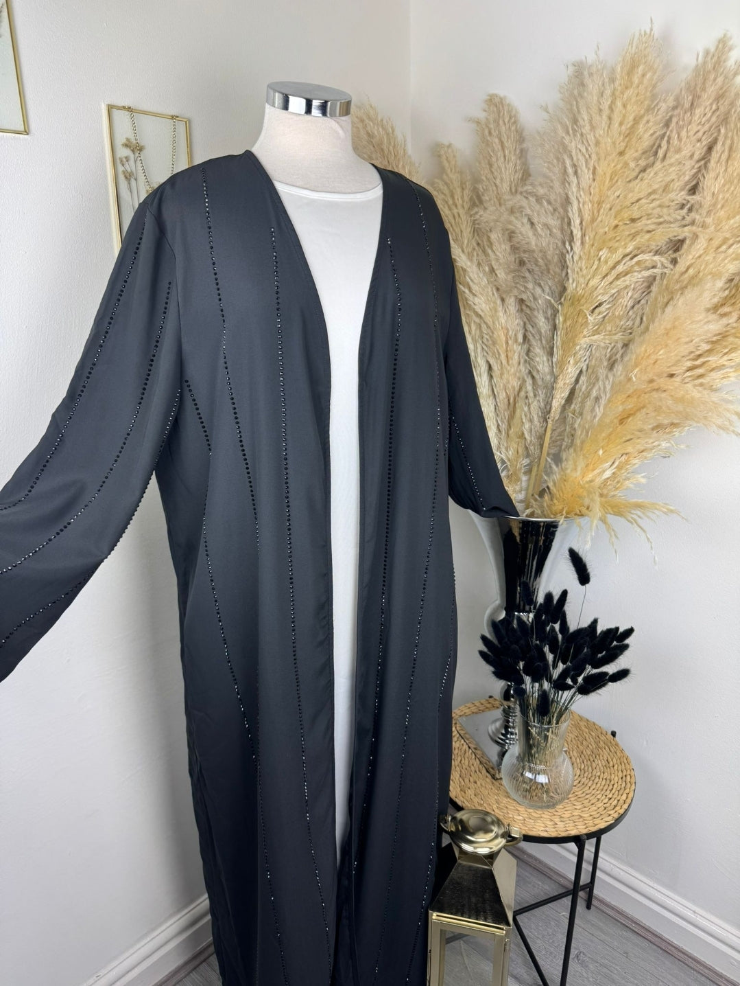 Black Abaya Diamond Beading £35 special offer 2 for £65