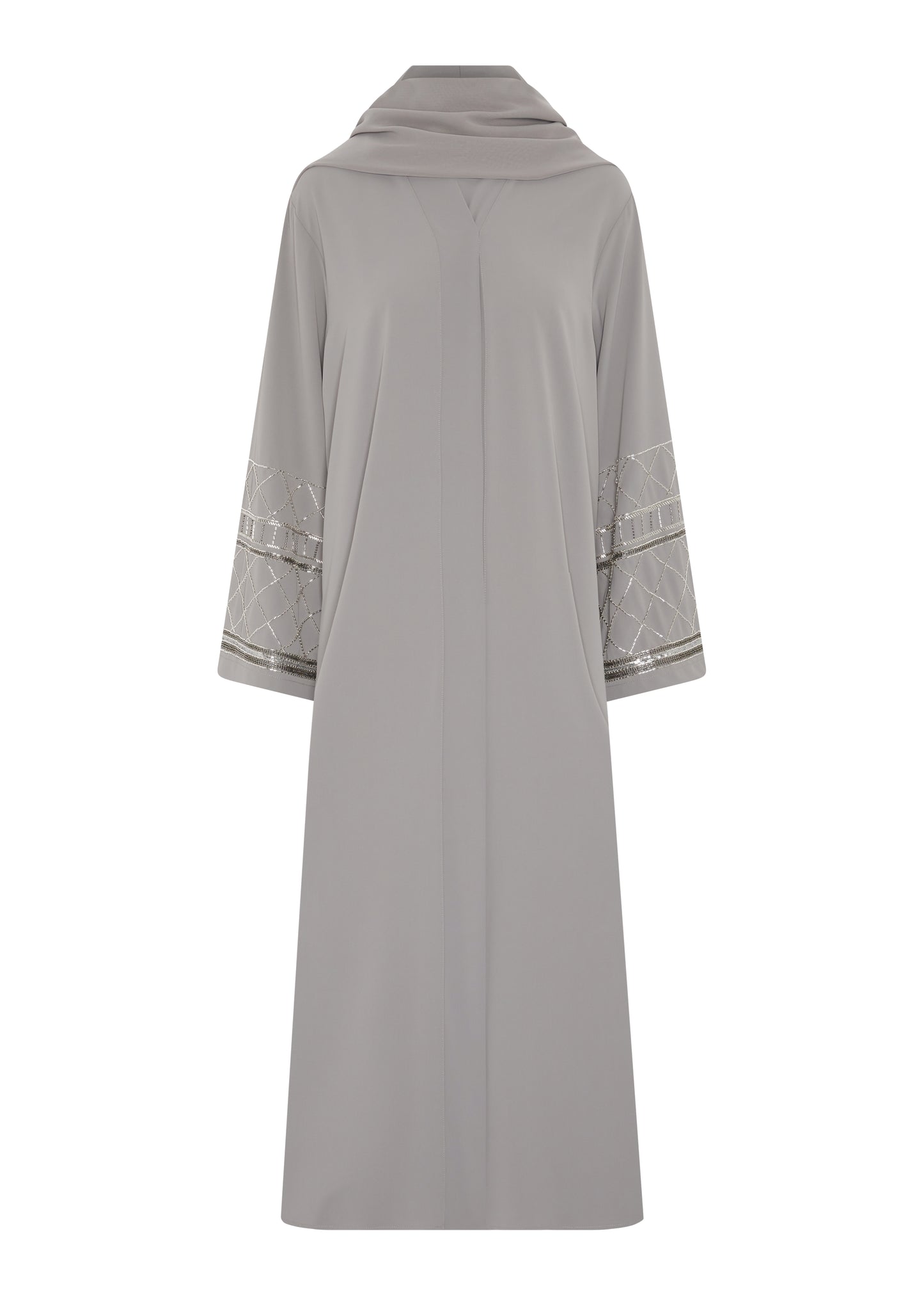 Embellished Sleeves Abaya in Grey with Matching Hijab £49.99 / 2 for £95