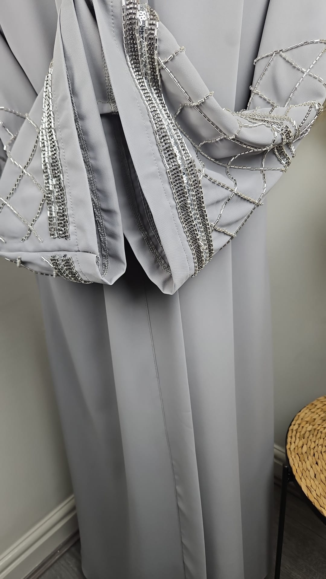 Embellished Sleeves Abaya in Grey with Matching Hijab £49.99 / 2 for £95