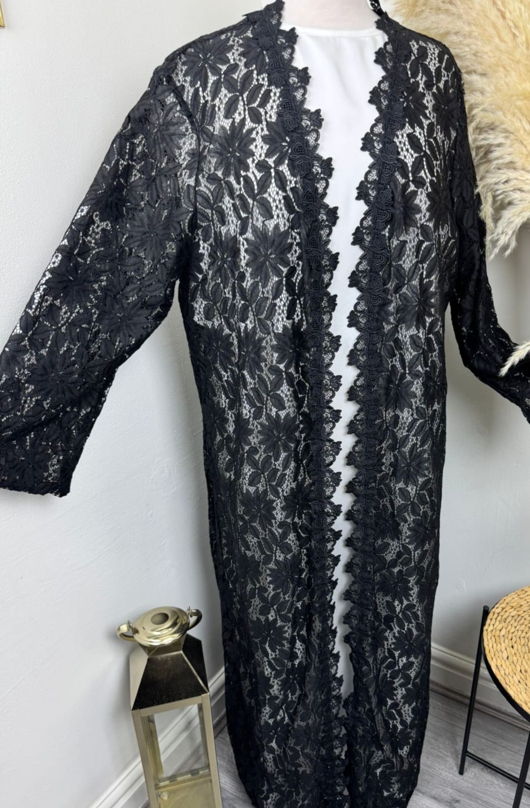 Black Lace Open Abaya £20/ 3 for £55