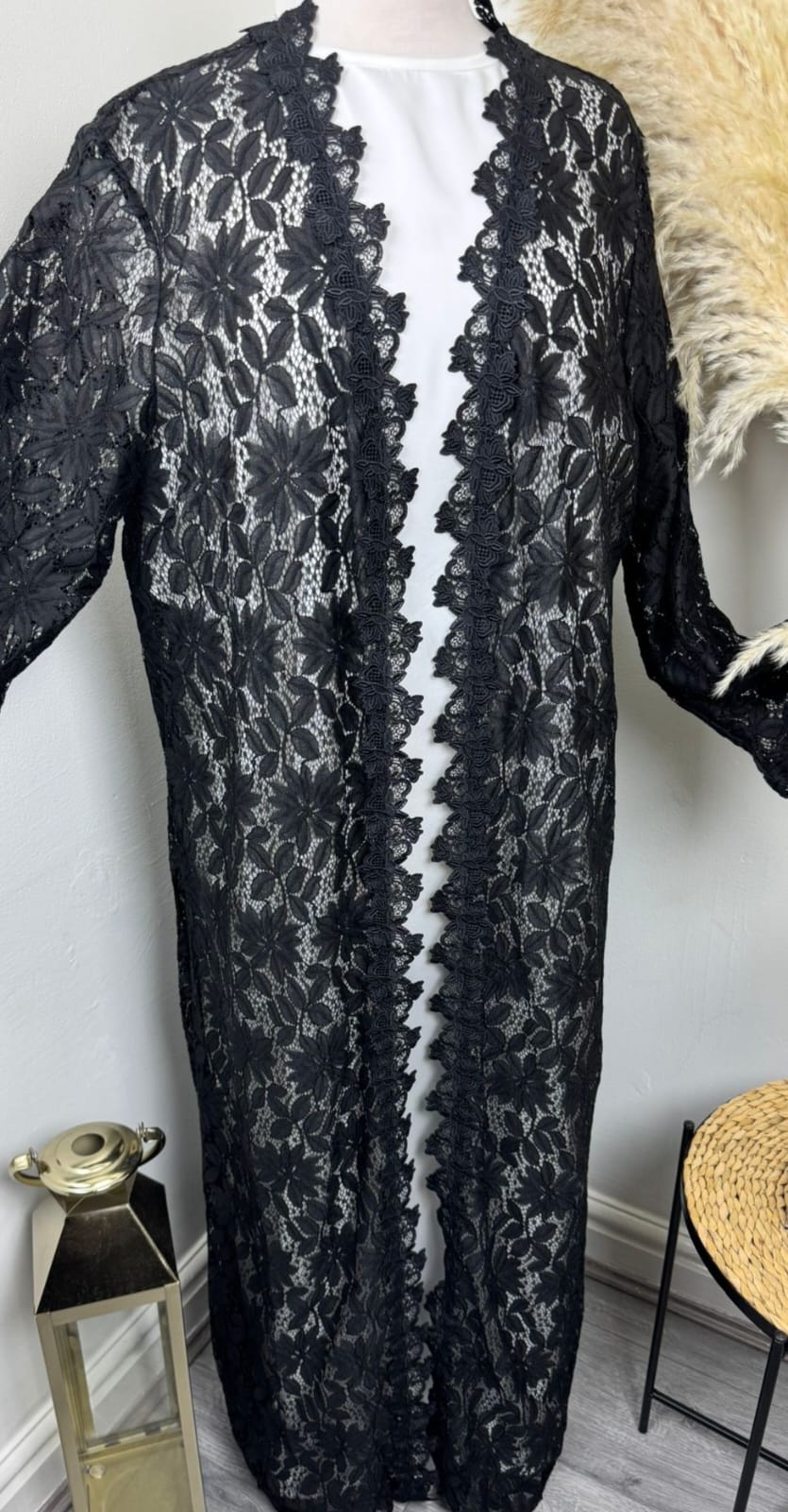 Black Lace Open Abaya £20/ 3 for £55
