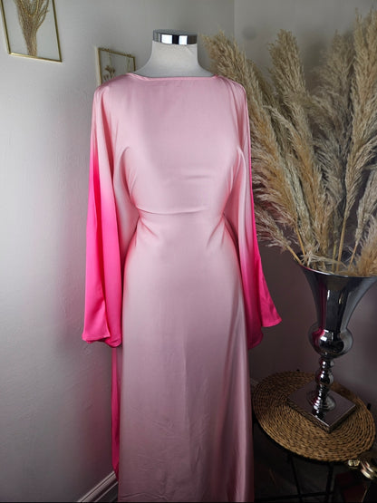 Satin Two Tone Abaya Pink £20 / 3 for £55