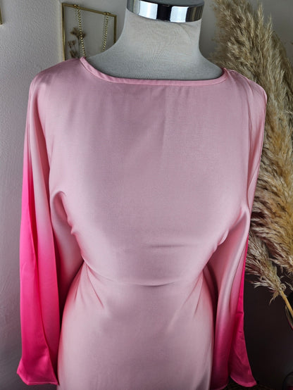 Satin Two Tone Abaya Pink £20 / 3 for £55