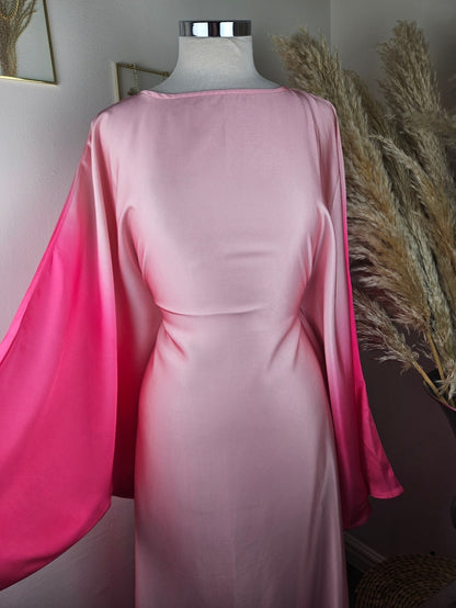 Satin Two Tone Abaya Pink £20 / 3 for £55
