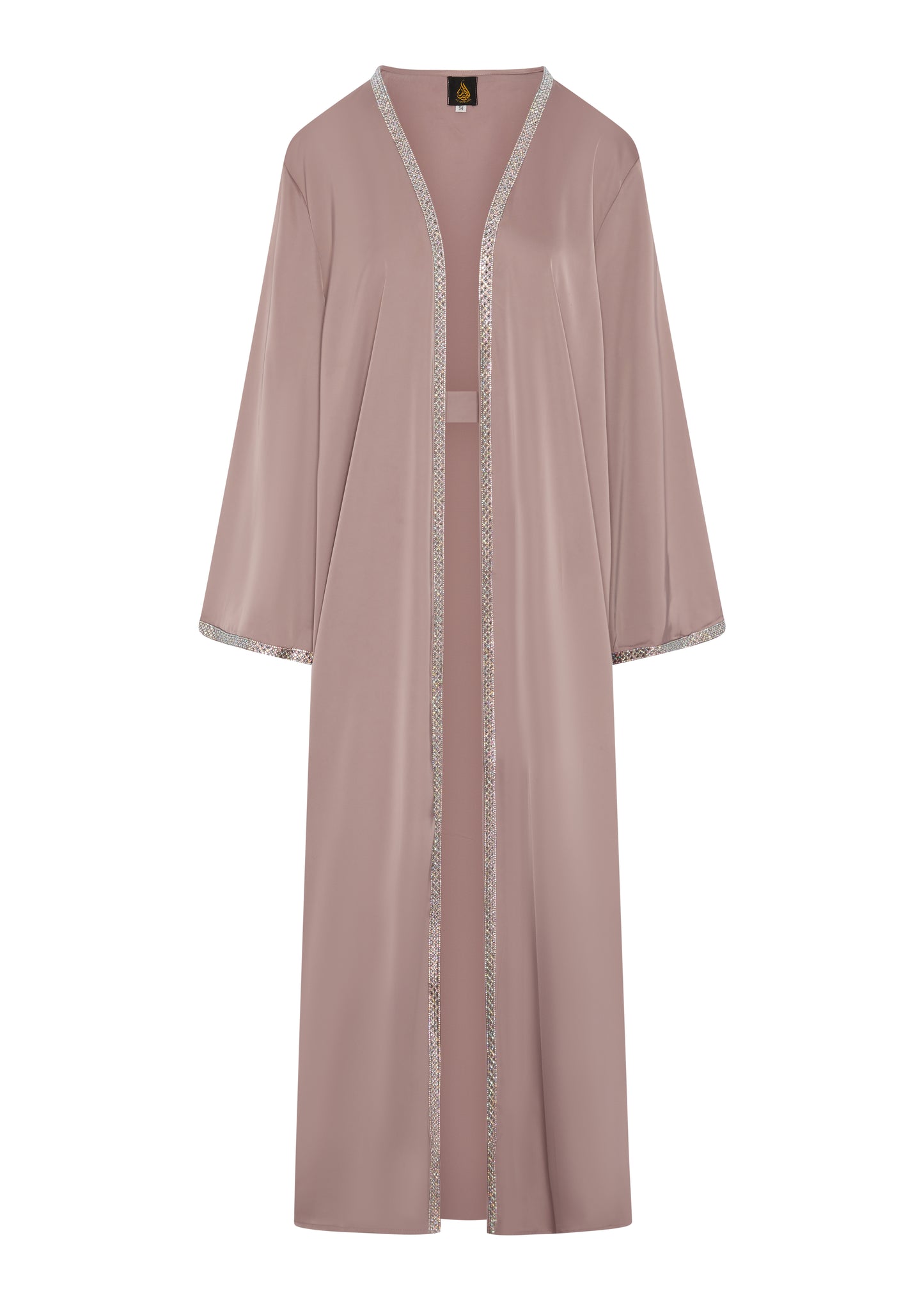 Taupe Abaya With Diamond Front & White Under Dress / Belt £50 / 2 for £95